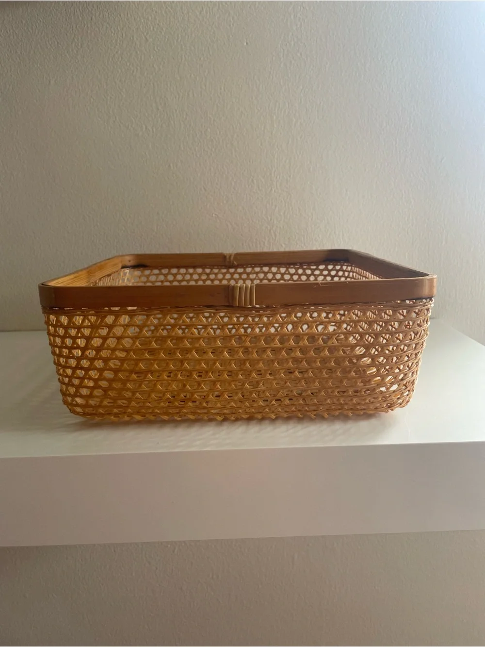 Woven Rattan Rectangular Basket - Picture 5 of 13